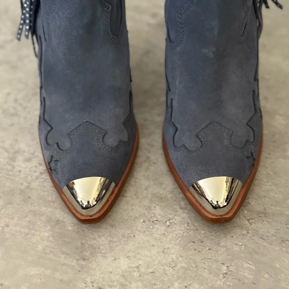 Aldo x Tezza Desert Star Suede Western Ankle Boots - Picture 3 of 8